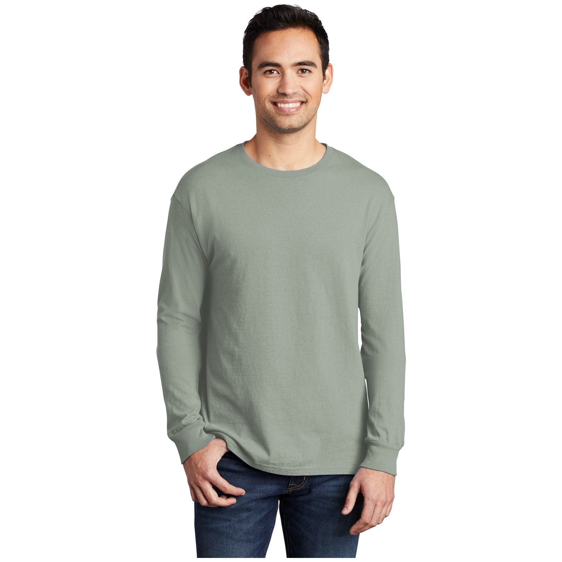 Port & Company ® Beach Wash ® Garment-Dyed Long Sleeve Tee PC099LS - Dove Grey - Port & Company PC099LS T-Shirts Port & Company