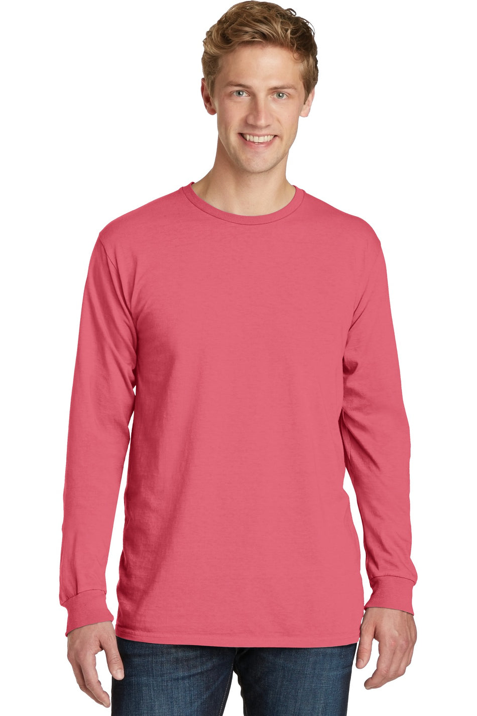 Port & Company ®  Beach Wash ®  Garment-Dyed Long Sleeve Tee PC099LS - Fruit Punch - Port & Company PC099LS