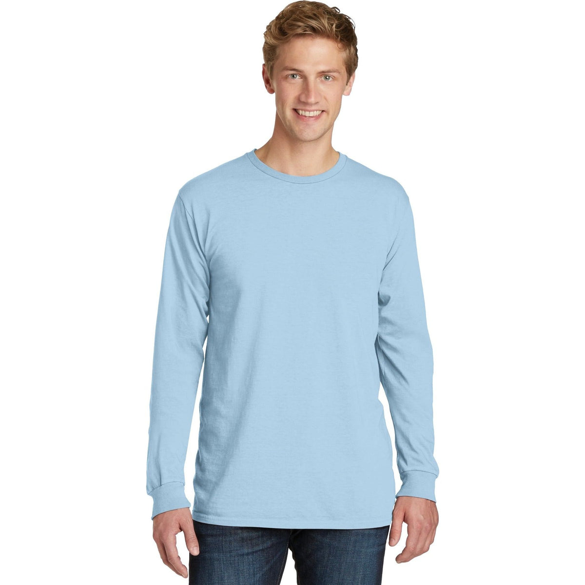 Port & Company ® Beach Wash ® Garment-Dyed Long Sleeve Tee PC099LS - Glacier - Port & Company PC099LS T-Shirts Port & Company