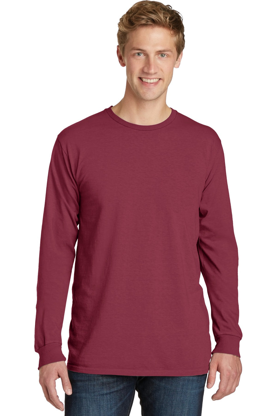 Port & Company ® Beach Wash ® Garment-Dyed Long Sleeve Tee PC099LS - Merlot - Port & Company PC099LS T-Shirts Port & Company Merlot S