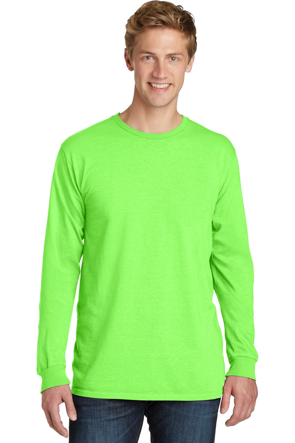 Port & Company ® Beach Wash ® Garment-Dyed Long Sleeve Tee PC099LS - Neon Green - Port & Company PC099LS T-Shirts Port & Company Neon Green S