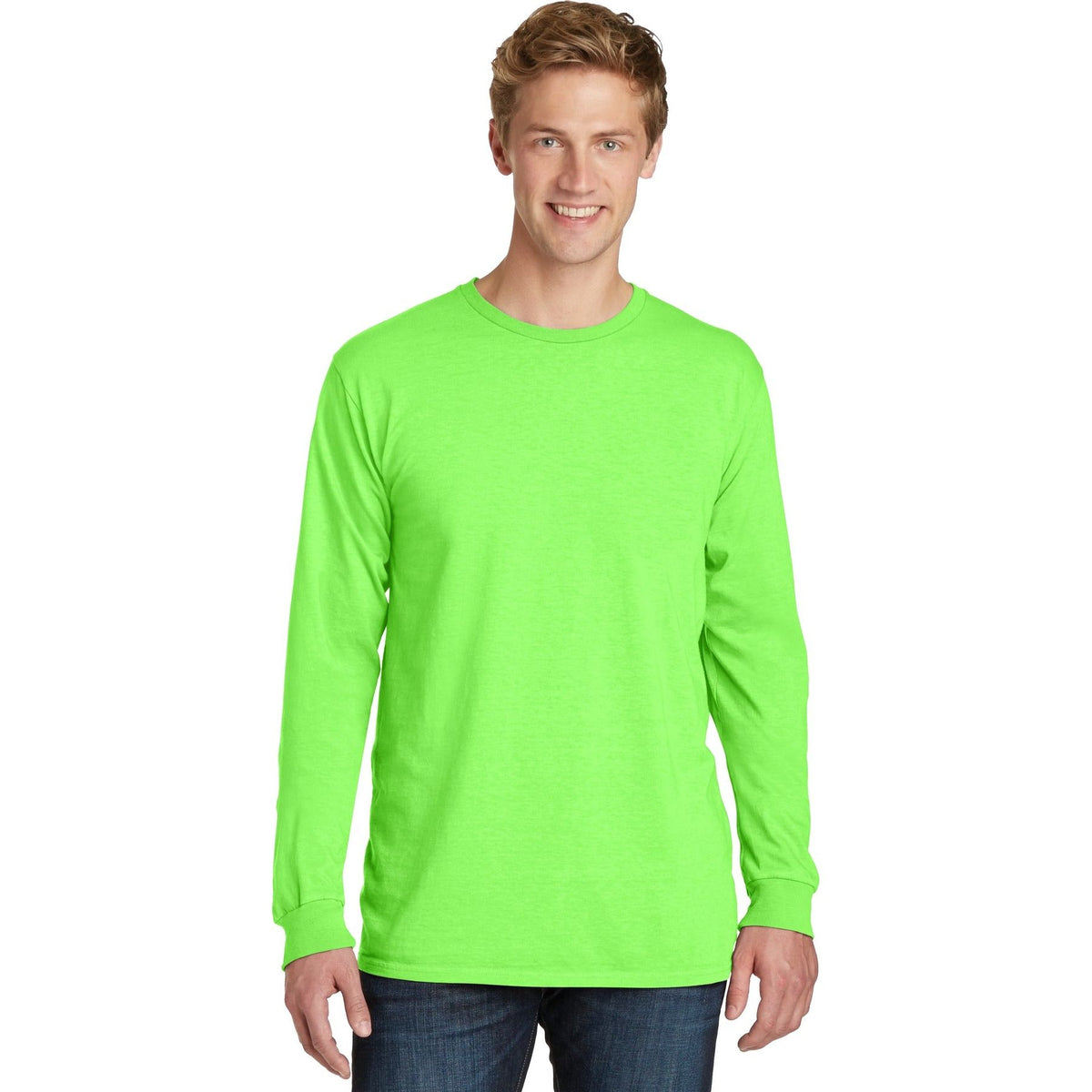 Port & Company ® Beach Wash ® Garment-Dyed Long Sleeve Tee PC099LS - Neon Green - Port & Company PC099LS T-Shirts Port & Company