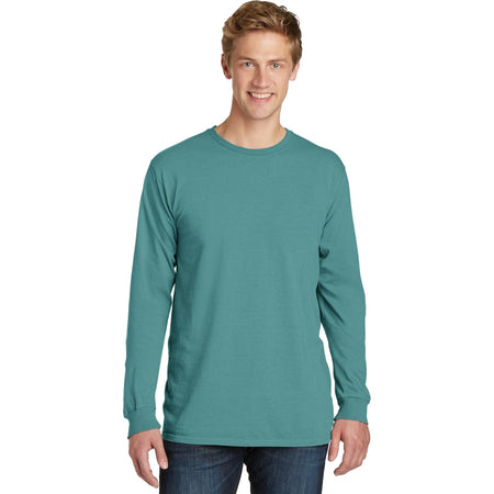 Port & Company ® Beach Wash ® Garment-Dyed Long Sleeve Tee PC099LS - Peacock - Port & Company PC099LS T-Shirts Port & Company