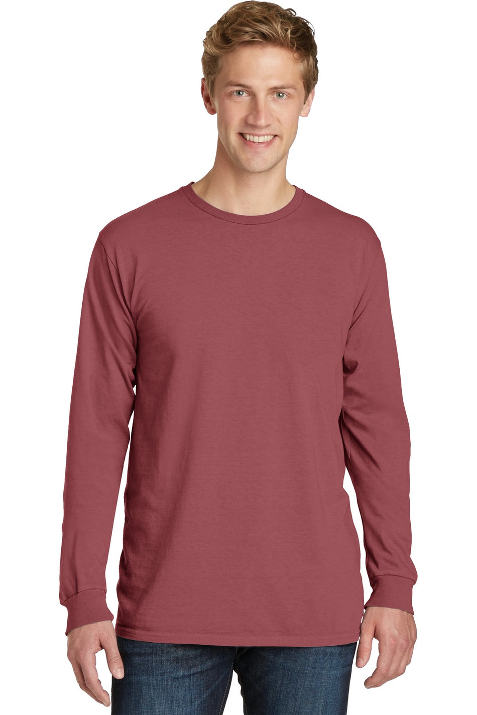 Port & Company ®  Beach Wash ®  Garment-Dyed Long Sleeve Tee PC099LS - Red Rock - Port & Company PC099LS