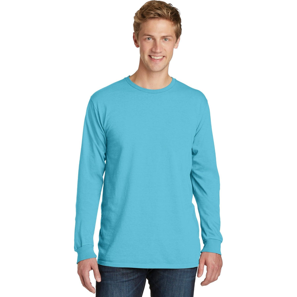 Port & Company ® Beach Wash ® Garment-Dyed Long Sleeve Tee PC099LS - Tidal Wave - Port & Company PC099LS T-Shirts Port & Company