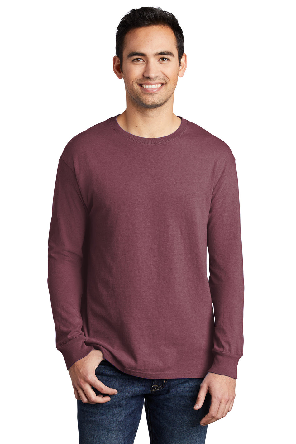 Port & Company ® Beach Wash ® Garment-Dyed Long Sleeve Tee PC099LS - Wineberry - Port & Company PC099LS T-Shirts Port & Company Wineberry S