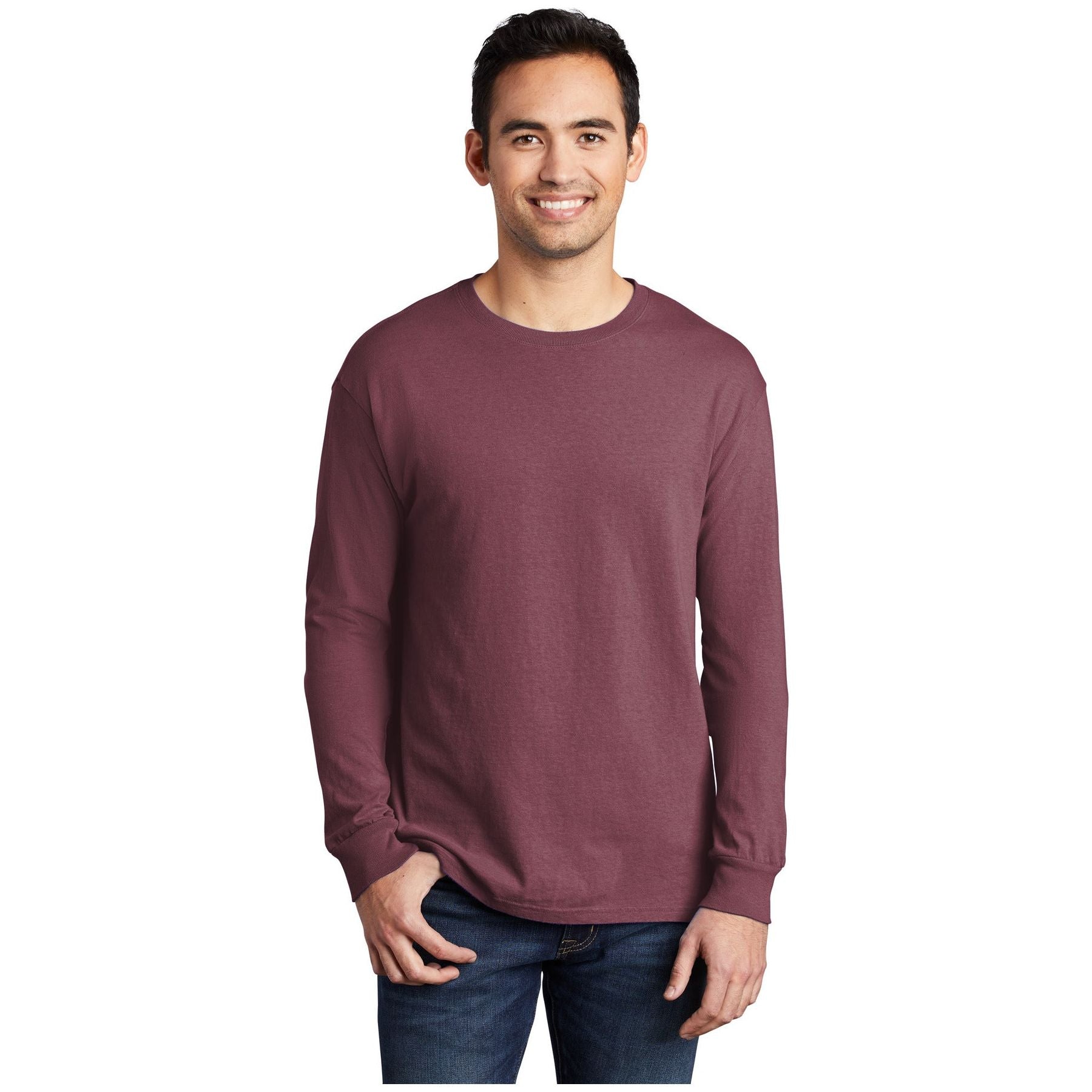 Port & Company ® Beach Wash ® Garment-Dyed Long Sleeve Tee PC099LS - Wineberry - Port & Company PC099LS T-Shirts Port & Company