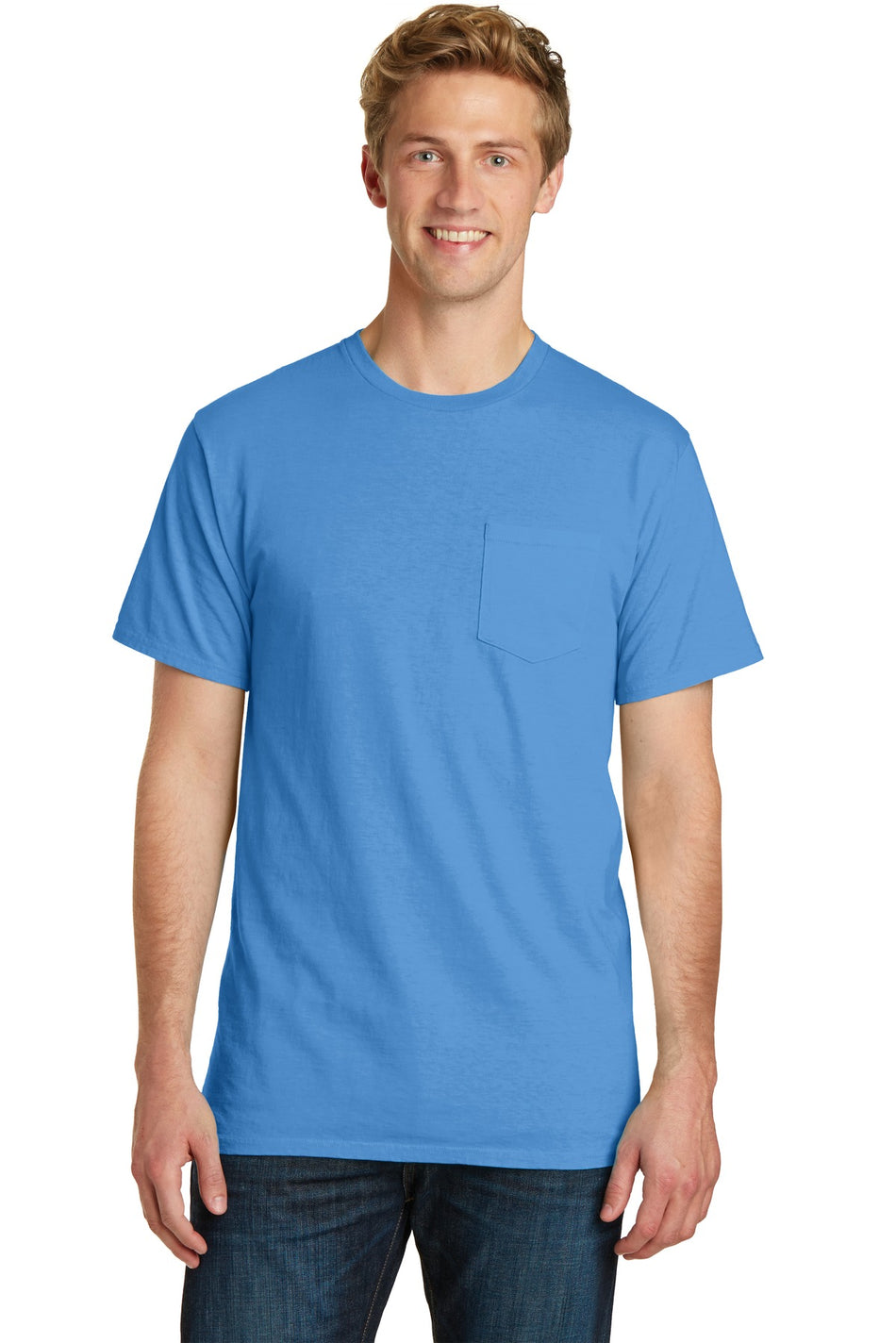 Port & Company ® Beach Wash ® Garment-Dyed Pocket Tee. PC099P - Port & Company PC099P T-Shirts Port & Company Blue Moon S