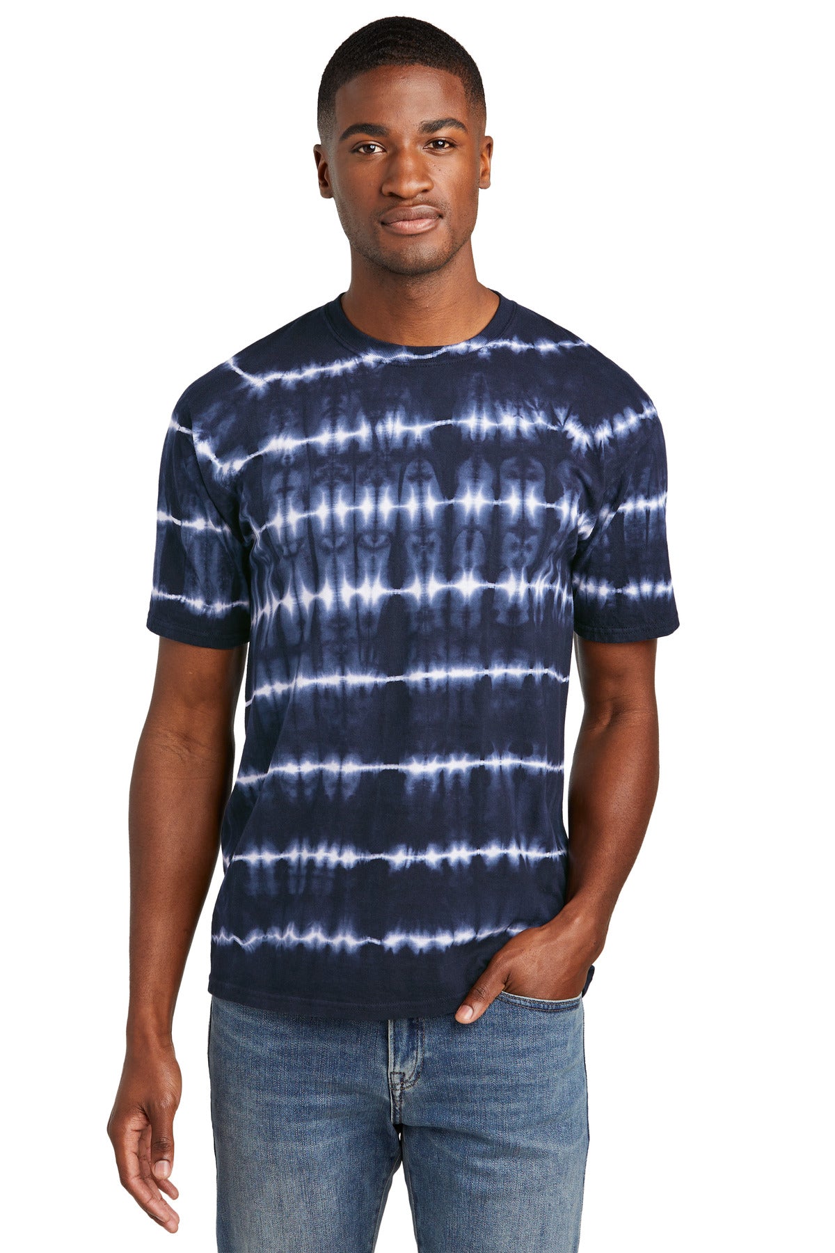 Port & Company PC142 Allover Stripe Tie-Dye Tee | Port & Co PC142