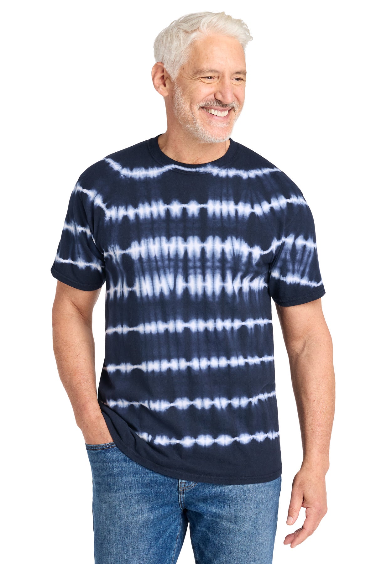 Port & Company PC142 Allover Stripe Tie-Dye Tee | Port & Co PC142