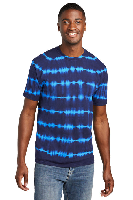 Port & Company PC142 Allover Stripe Tie-Dye Tee | Port & Co PC142