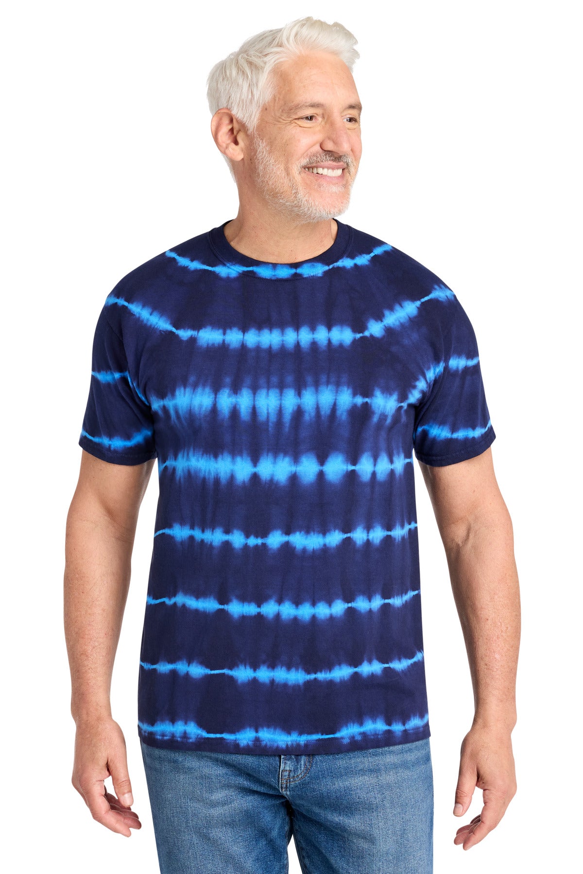 Port & Company PC142 Allover Stripe Tie-Dye Tee | Port & Co PC142