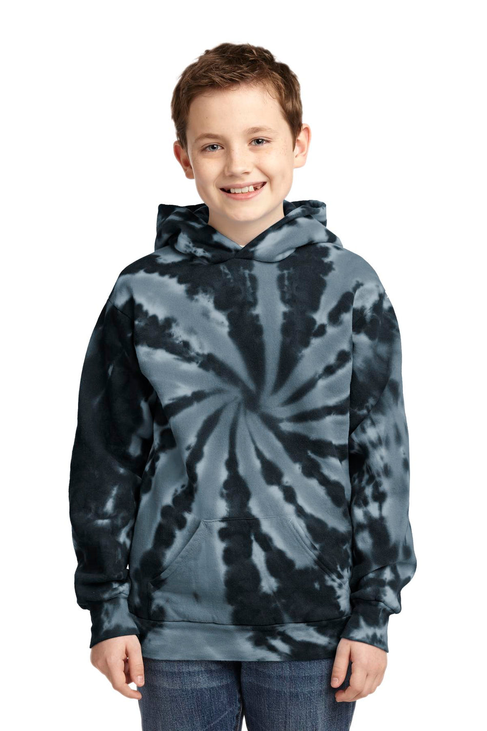 Port & Company ® Youth Tie-Dye Pullover Hooded Sweatshirt. PC146Y - Port & Company PC146Y Sweatshirts/Fleece Port & Company Black XS