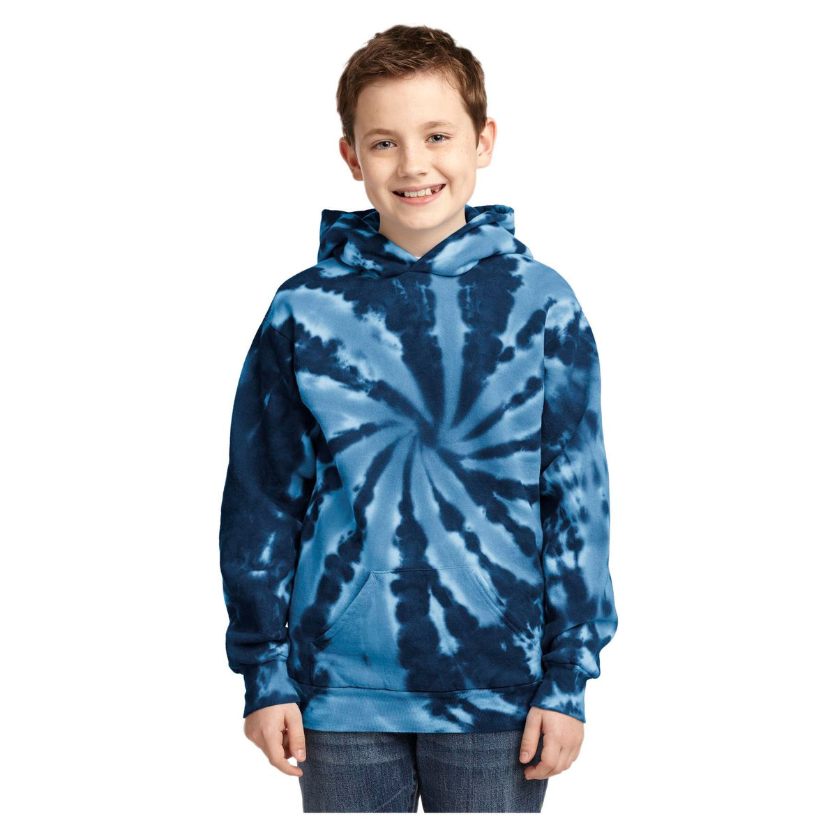 Port & Company ® Youth Tie-Dye Pullover Hooded Sweatshirt. PC146Y - Port & Company PC146Y Sweatshirts/Fleece Port & Company Navy XS