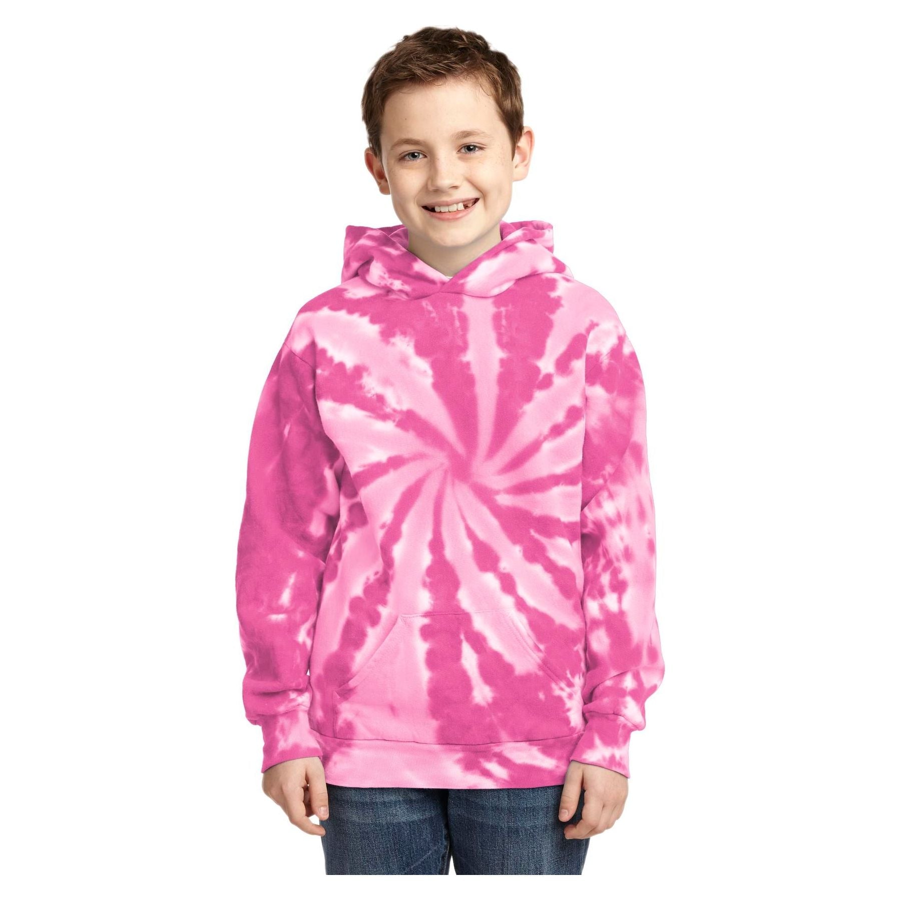 Port & Company ® Youth Tie-Dye Pullover Hooded Sweatshirt. PC146Y - Port & Company PC146Y Sweatshirts/Fleece Port & Company Pink XS