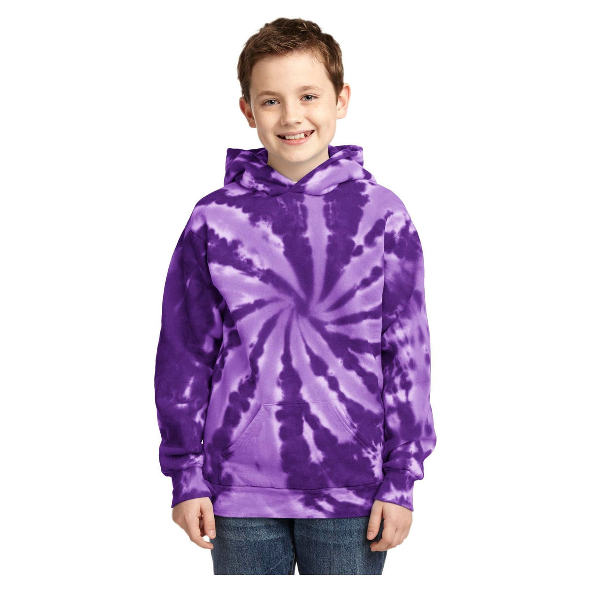 Port & Company ® Youth Tie-Dye Pullover Hooded Sweatshirt. PC146Y - Port & Company PC146Y Sweatshirts/Fleece Port & Company Purple XS