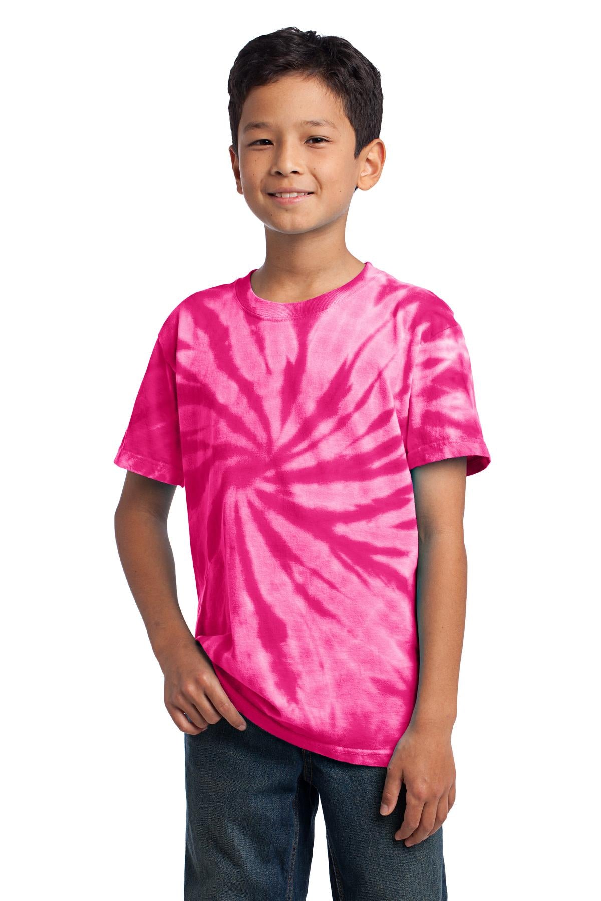 Port & Company ® - Youth Tie-Dye Tee. PC147Y - Pink - Port & Company PC147Y T-Shirts Port & Company Pink XS