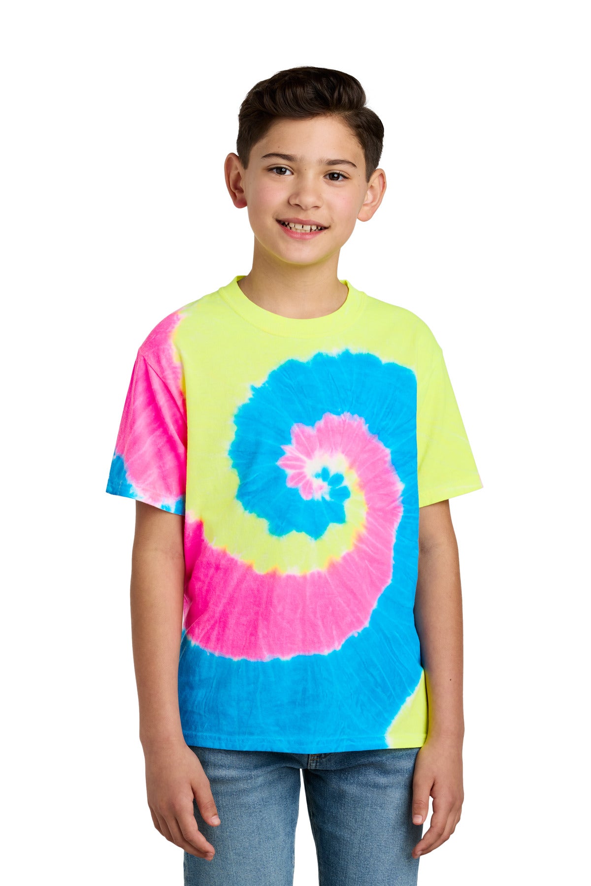 Port & Company ® - Youth Tie-Dye Tee. PC147Y - Neon Rainbow - Port & Company PC147Y T-Shirts Port & Company Neon Rainbow XS