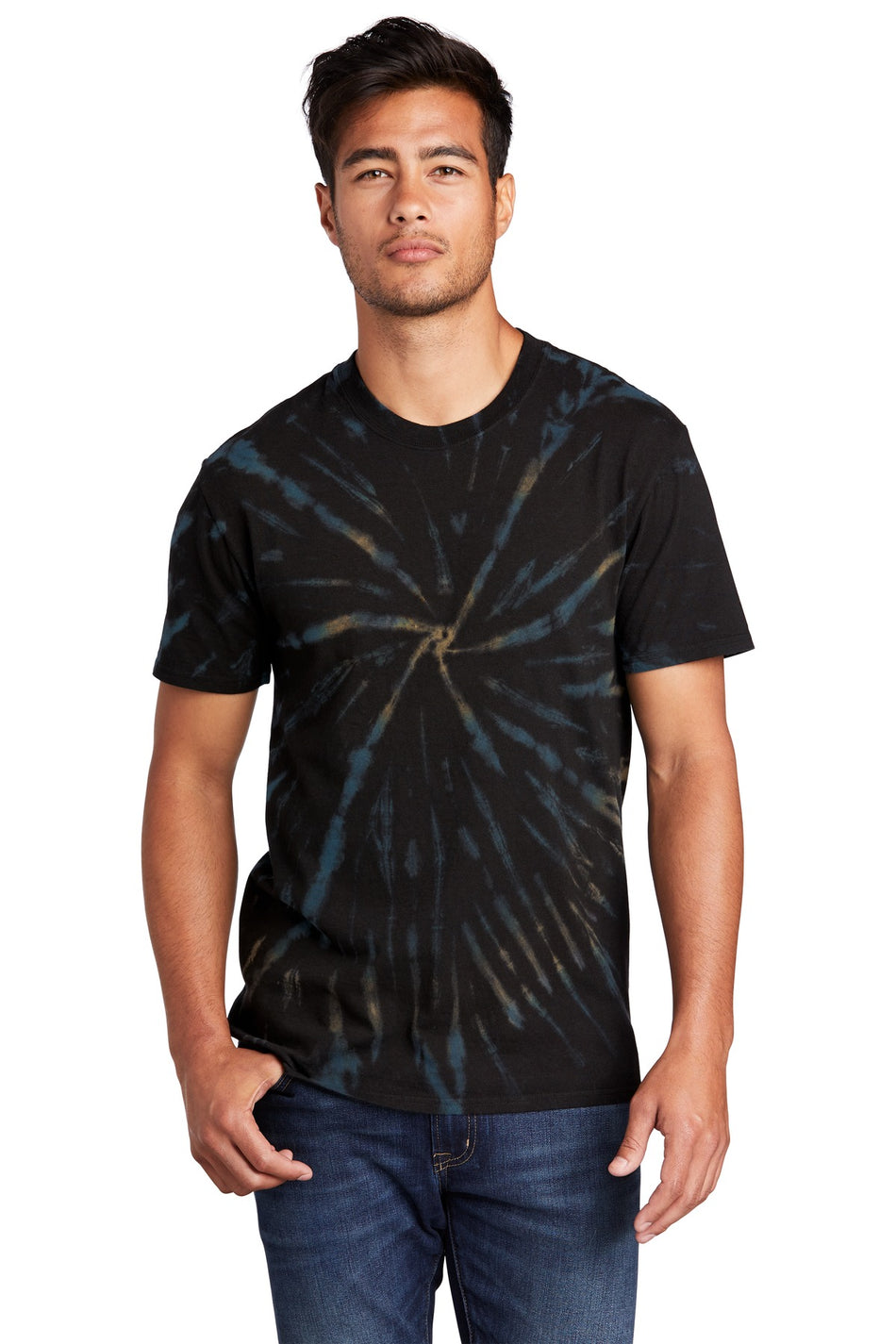 Port & Company ® - Tie-Dye Tee. PC147 - Black Galaxy Spiral - Port & Company PC147 T-Shirts Port & Company Black Galaxy Spiral S