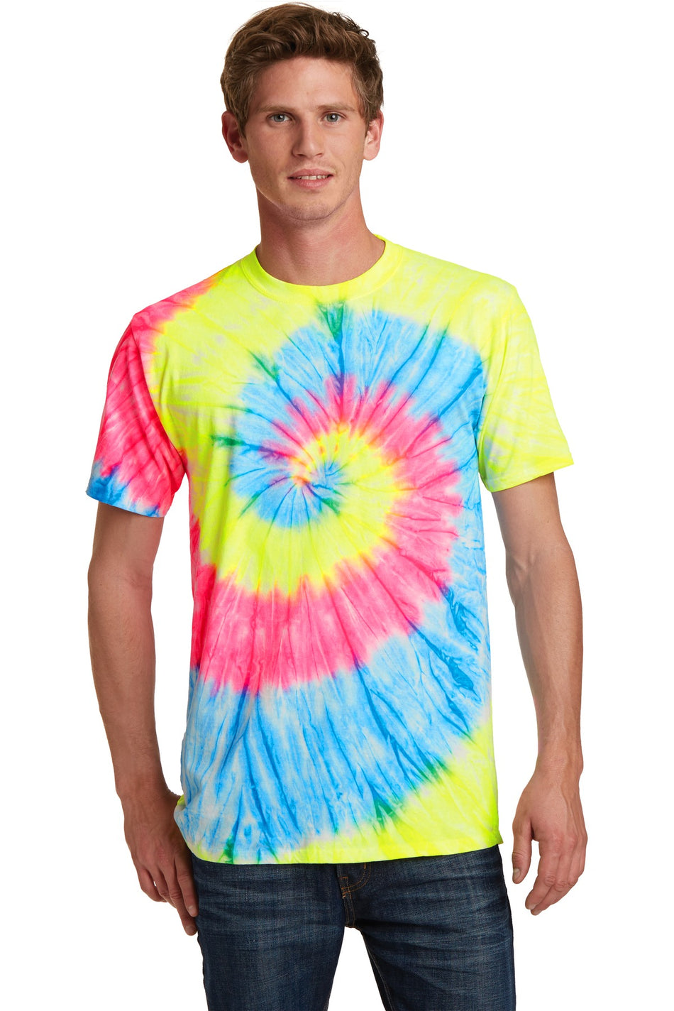 Port & Company ® - Tie-Dye Tee. PC147 - Neon Rainbow - Port & Company PC147 T-Shirts Port & Company Neon Rainbow S