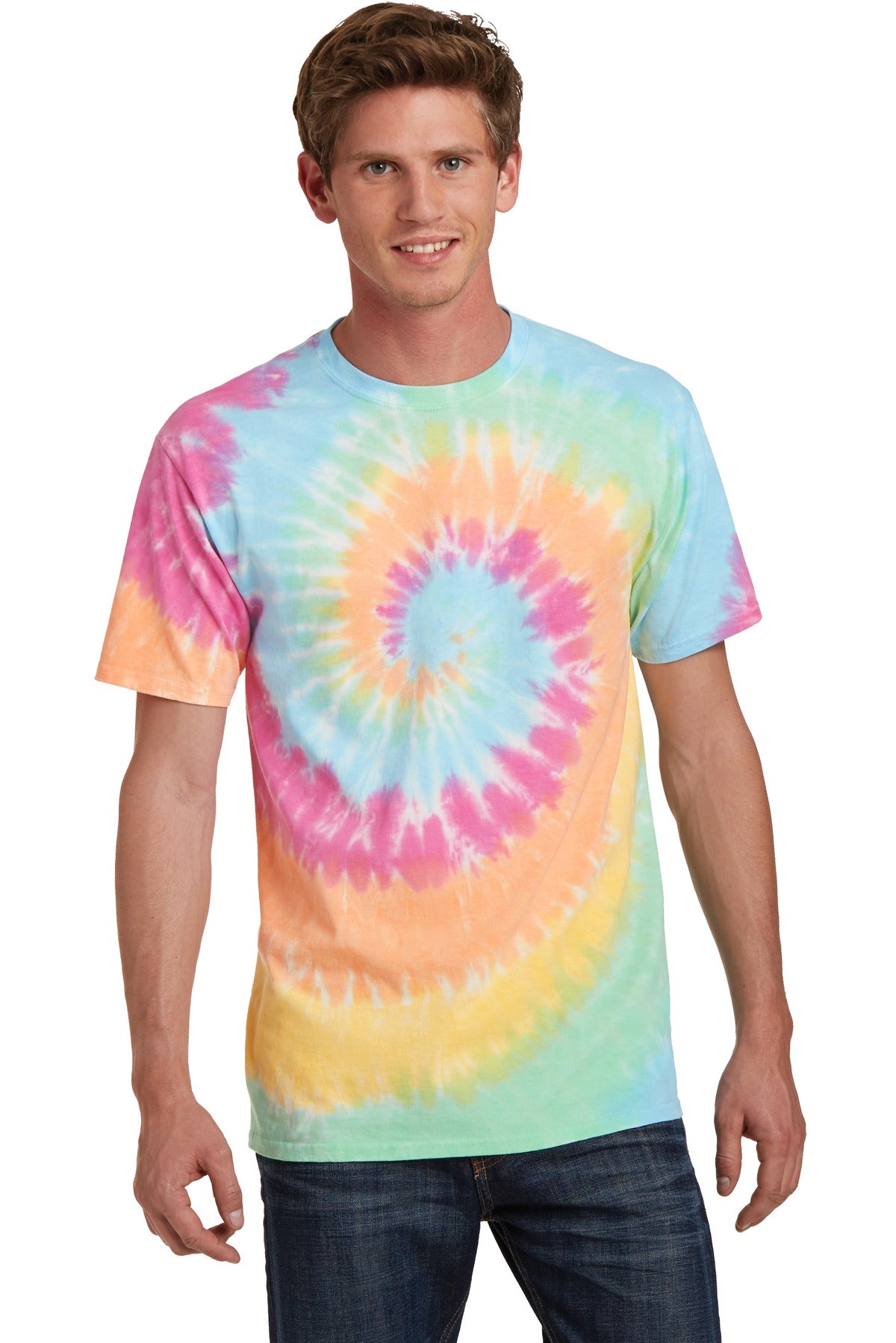 Port & Company ® - Tie-Dye Tee. PC147 - Pastel Rainbow - Port & Company PC147 T-Shirts Port & Company Pastel Rainbow S