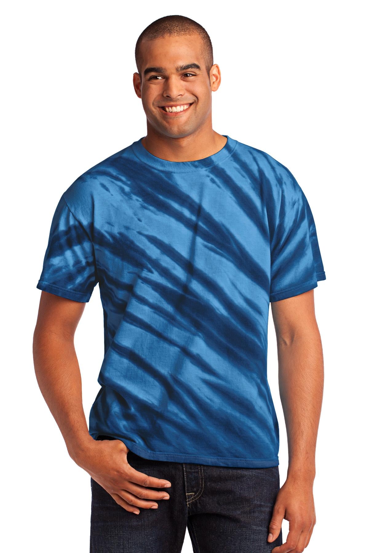 Port & Company ® - Tiger Stripe Tie-Dye Tee. PC148 - Port & Company PC148 T-Shirts Port & Company Navy S