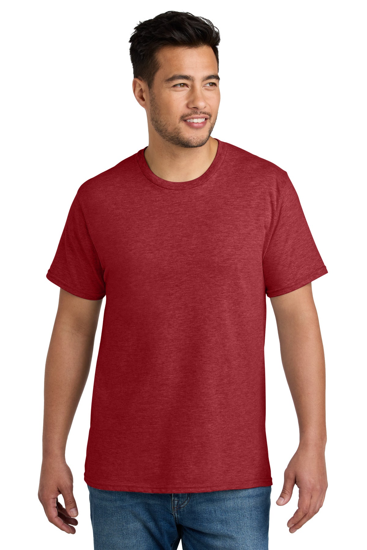 Port & Company ® CVC Tee PC340 - Team Cardinal Heather - Port & Company PC340 T-Shirts Port & Company Team Cardinal Heather S