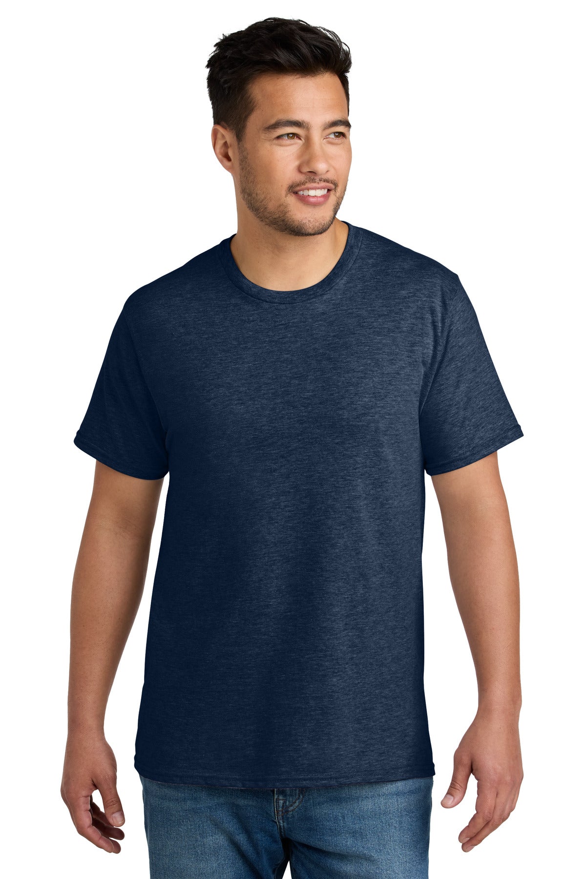 Port & Company ® CVC Tee PC340 - Team Navy Heather - Port & Company PC340 T-Shirts Port & Company Team Navy Heather S