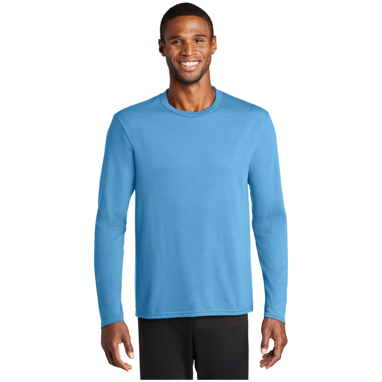 Port & Company® Long Sleeve Performance Blend Tee PC381LS T-Shirts Port & Company Aquatic Blue S