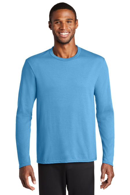 Port & Company® Long Sleeve Performance Blend Tee PC381LS T-Shirts Port & Company Aquatic Blue S