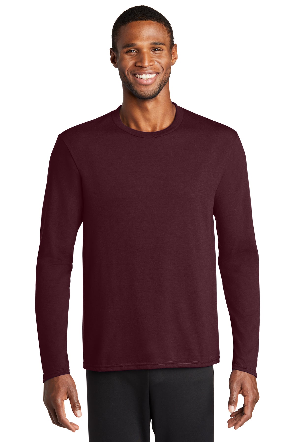 Port & Company® Long Sleeve Performance Blend Tee PC381LS T-Shirts Port & Company Athletic Maroon S