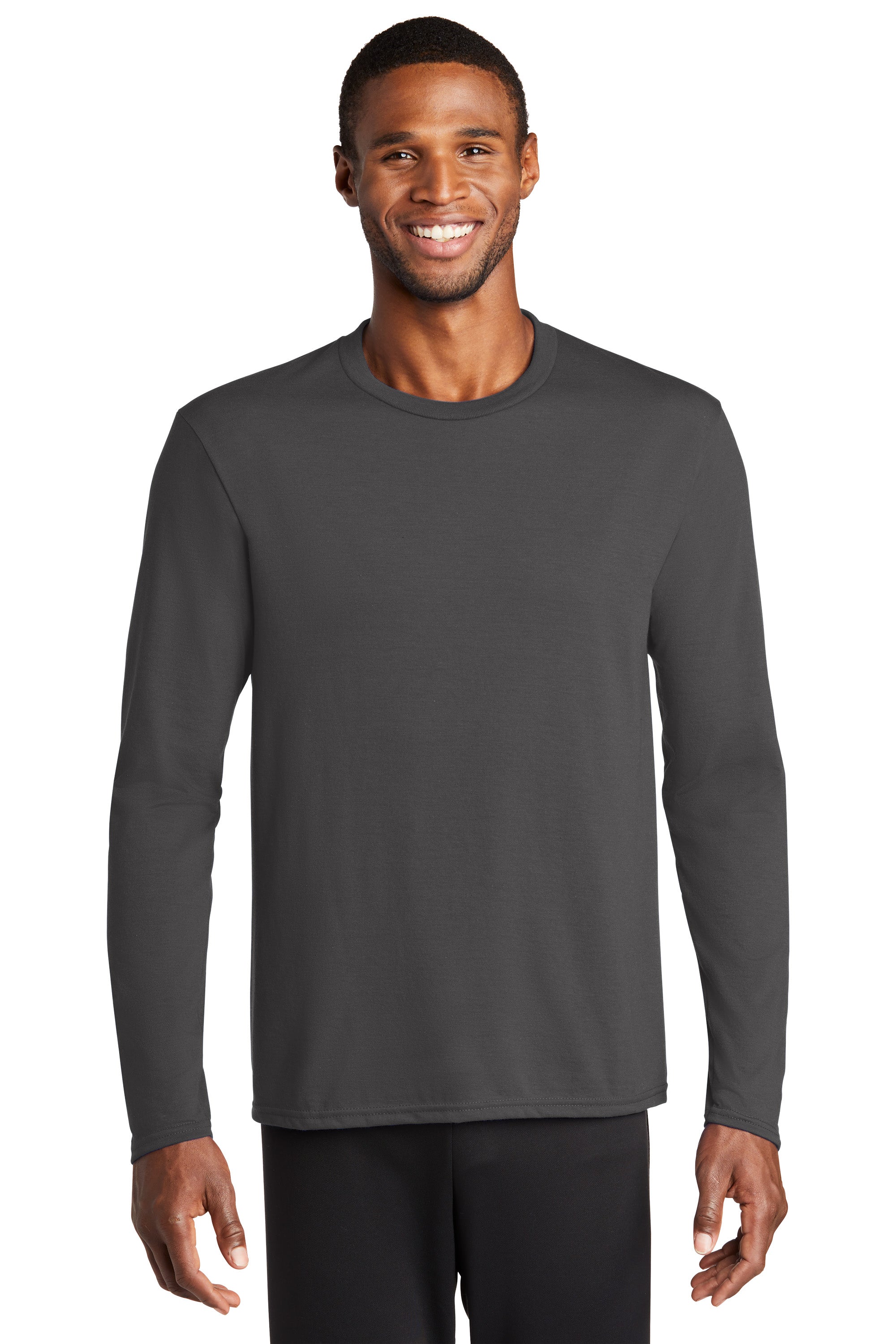 Port & Company® Long Sleeve Performance Blend Tee PC381LS T-Shirts Port & Company Charcoal S