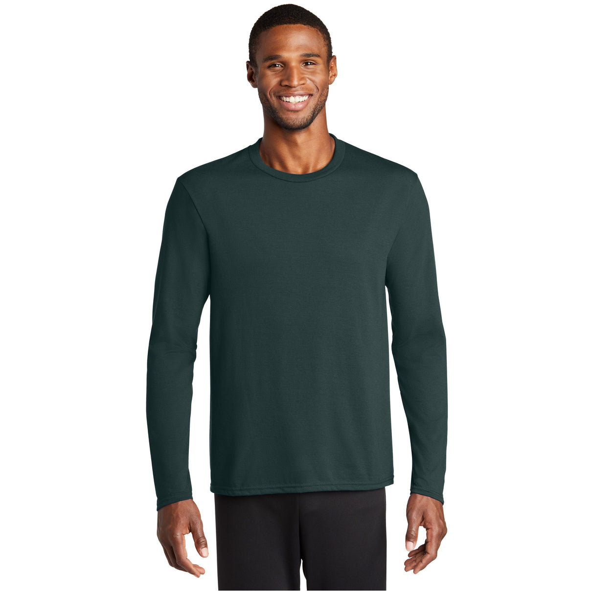 Port & Company® Long Sleeve Performance Blend Tee PC381LS T-Shirts Port & Company Dark Green S