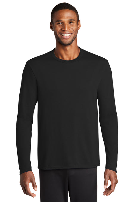 Port & Company® Long Sleeve Performance Blend Tee PC381LS T-Shirts Port & Company Jet Black S