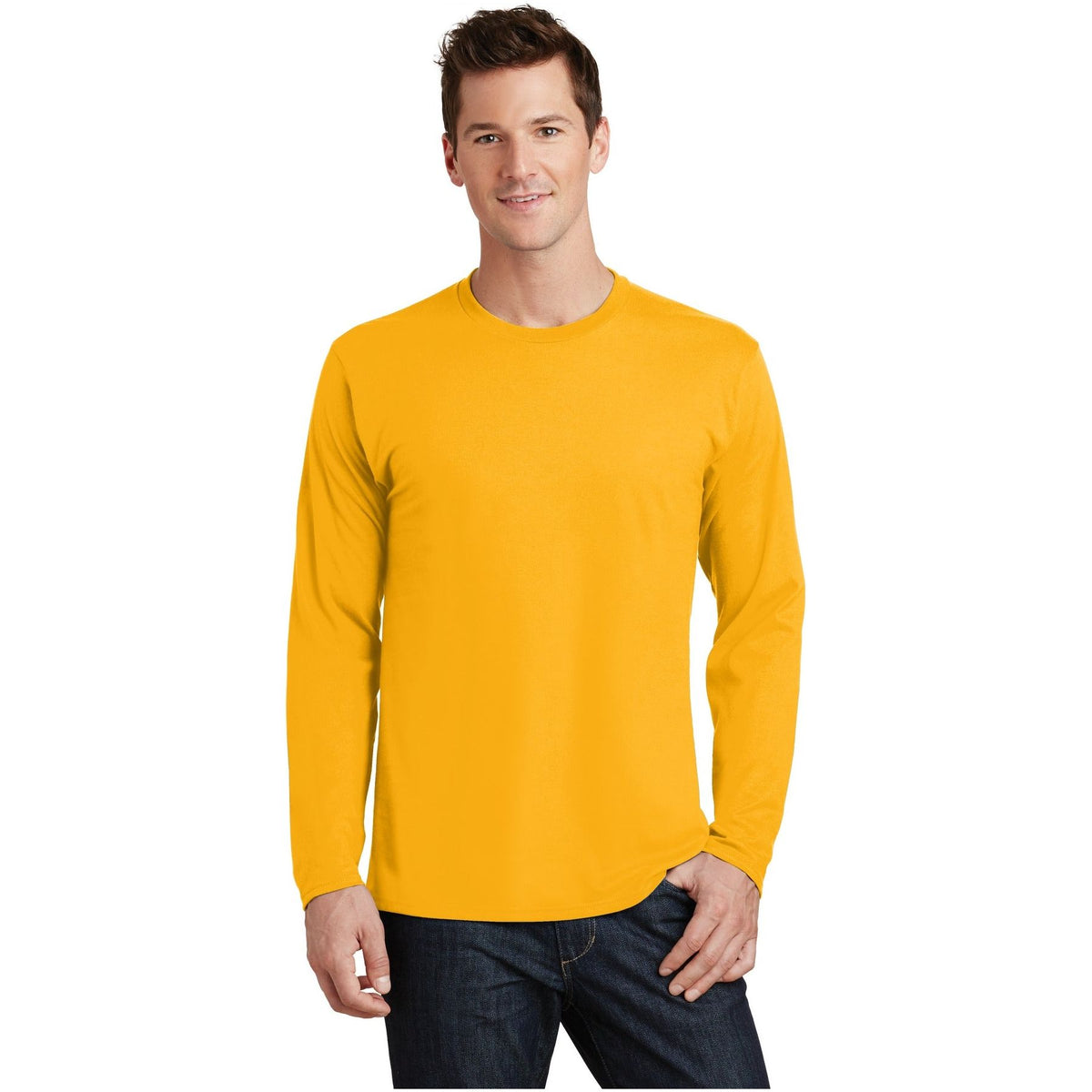 Port & Company ® Long Sleeve Fan Favorite Tee. PC450LS - Bright Gold - Port & Company PC450LS T-Shirts Port & Company Bright Gold S