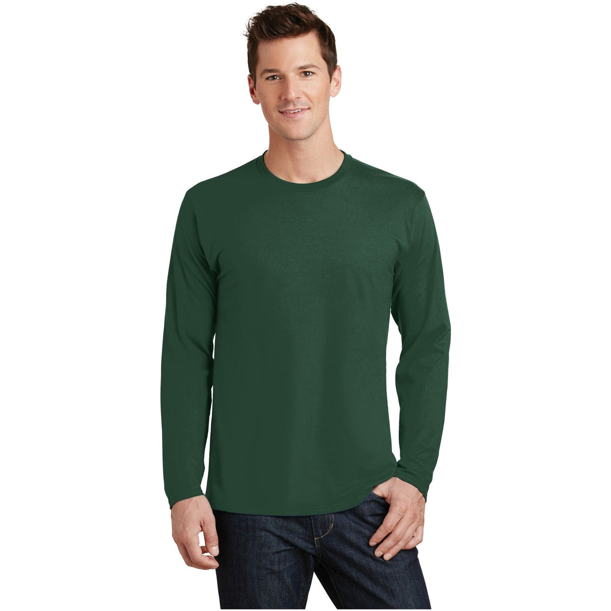 Port & Company ® Long Sleeve Fan Favorite Tee. PC450LS - Forest Green - Port & Company PC450LS T-Shirts Port & Company Forest Green S