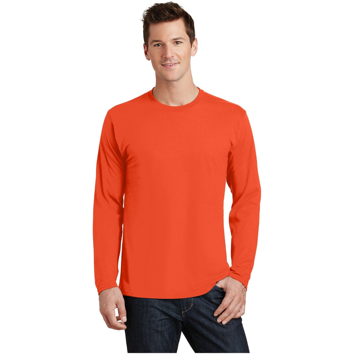 Port & Company ® Long Sleeve Fan Favorite Tee. PC450LS - Orange - Port & Company PC450LS T-Shirts Port & Company Orange S