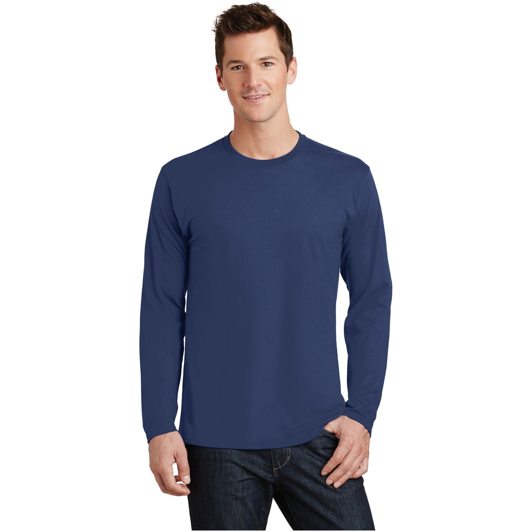 Port & Company ® Long Sleeve Fan Favorite Tee. PC450LS - Team Navy - Port & Company PC450LS T-Shirts Port & Company Team Navy S