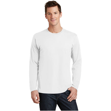 Port & Company ® Long Sleeve Fan Favorite Tee. PC450LS - White - Port & Company PC450LS T-Shirts Port & Company White S