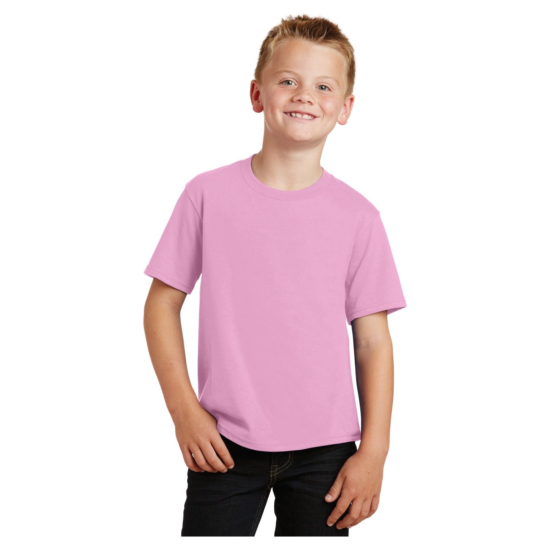 Port & Company ® Youth Fan Favorite Tee. PC450Y - Candy Pink - Port & Company PC450Y T-Shirts Port & Company Candy Pink XS