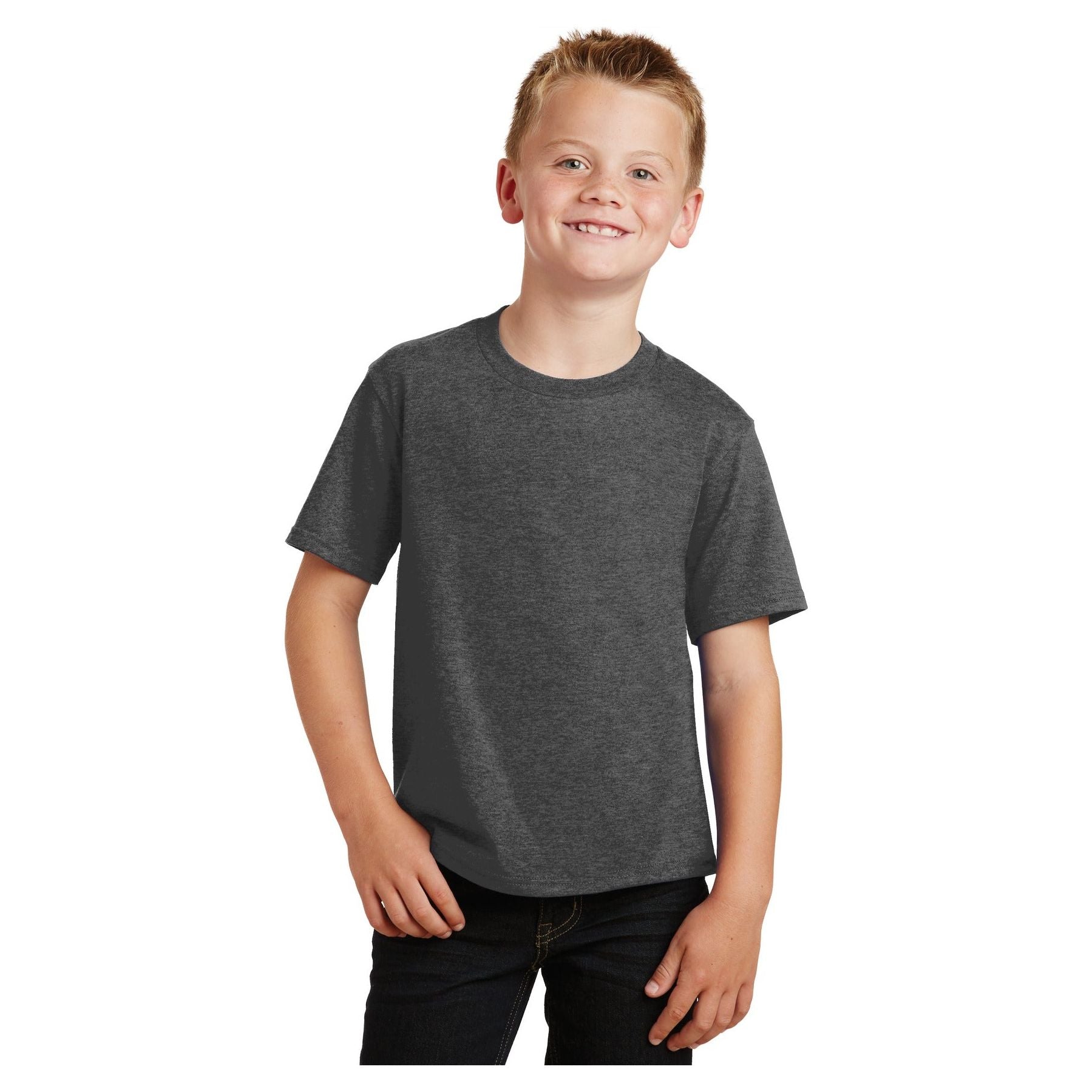 Port & Company ® Youth Fan Favorite Tee. PC450Y - Dark Heather Grey - Port & Company PC450Y T-Shirts Port & Company Dark Heather Grey XS