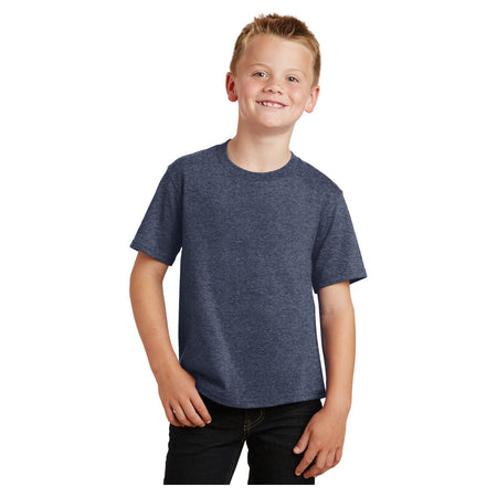 Port & Company ® Youth Fan Favorite Tee. PC450Y - Heather Navy - Port & Company PC450Y T-Shirts Port & Company Heather Navy XS