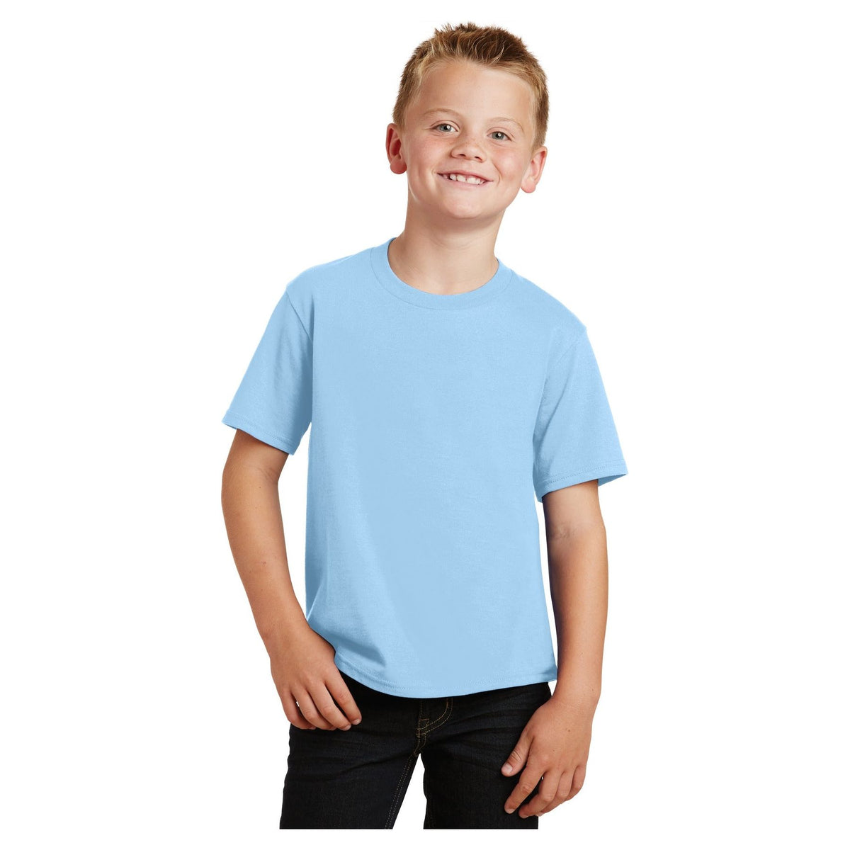 Port & Company ® Youth Fan Favorite Tee. PC450Y - Light Blue - Port & Company PC450Y T-Shirts Port & Company Light Blue XS