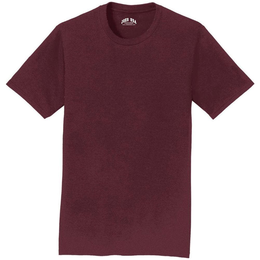 Soft Cotton Lightweight T-Shirt for Men by Joe's USA in Sizes S-6XL (Copy) T-Shirts Joe's USA Athletic Maroon