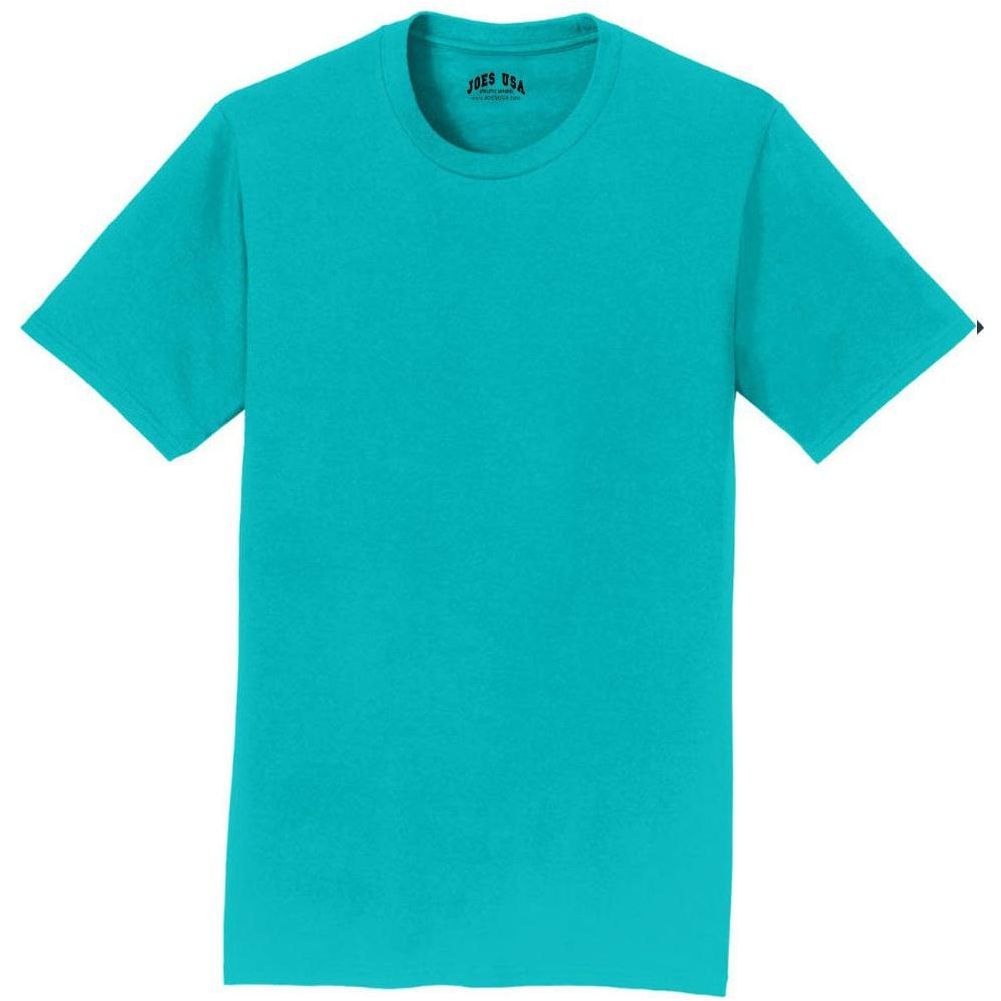 Soft Cotton Lightweight T-Shirt for Men by Joe's USA in Sizes S-6XL (Copy) T-Shirts Joe's USA Bright Aqua