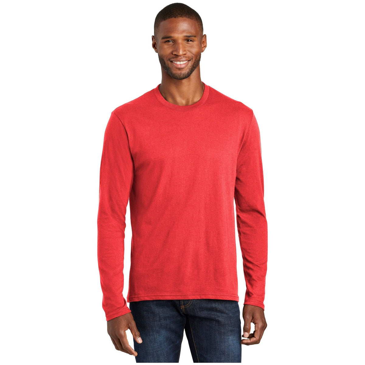 Port & Company ® Long Sleeve Fan Favorite ™ Blend Tee. PC455LS - Port & Company PC455LS T-Shirts Port & Company Bright Red Heather S