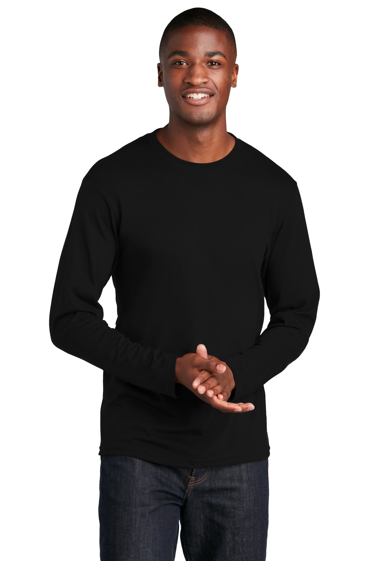 Port & Company® Long Sleeve Fan Favorite™ Blend Tee PC455LS T-Shirts Port & Company Jet Black S