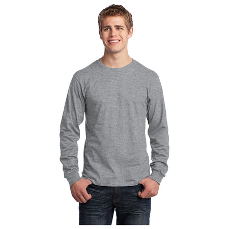 Port & Company ® - Long Sleeve Core Cotton Tee. PC54LS - Athletic Heather - Port & Company PC54LS T-Shirts Port & Company Athletic Heather S