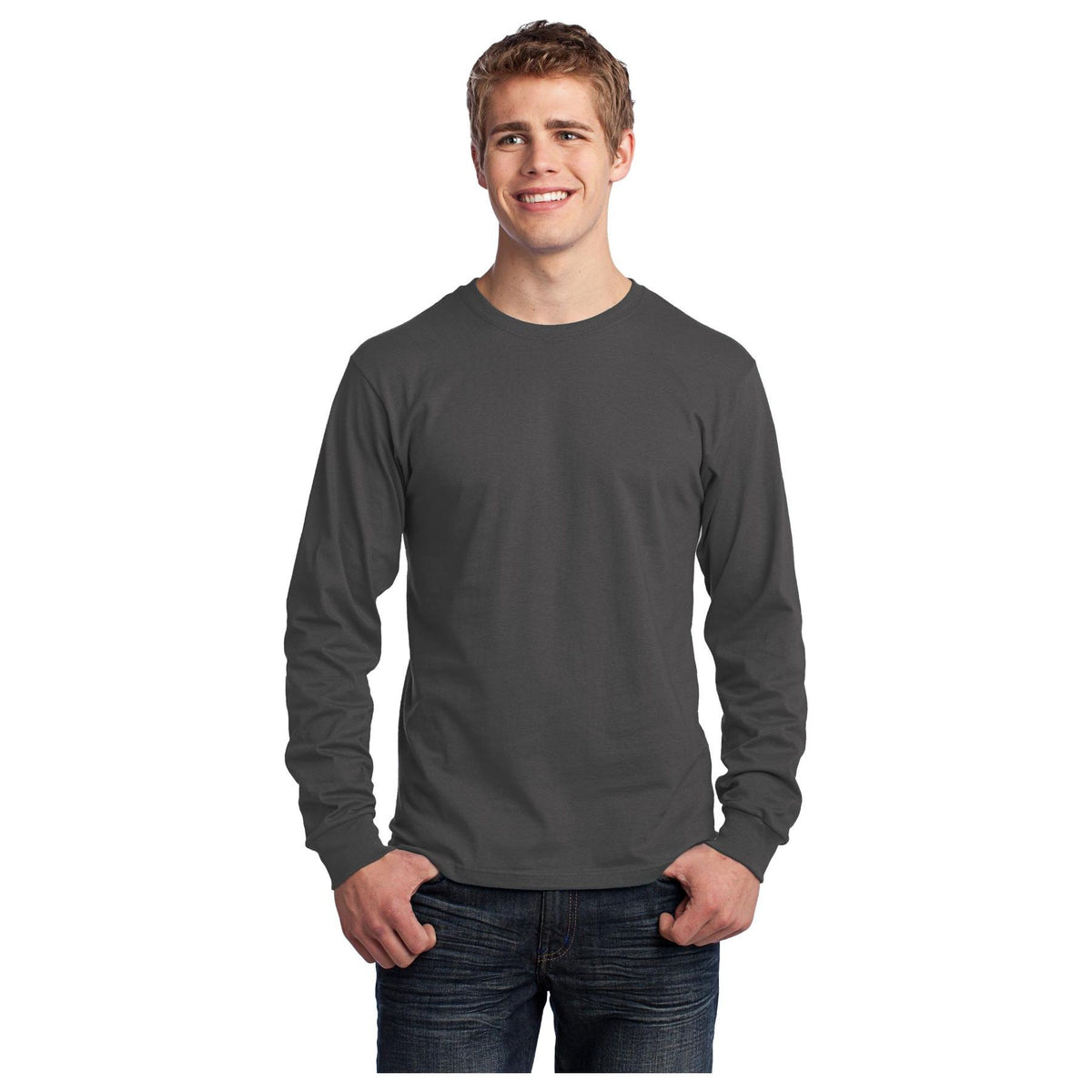 Port & Company ® - Long Sleeve Core Cotton Tee. PC54LS - Charcoal - Port & Company PC54LS T-Shirts Port & Company Charcoal S