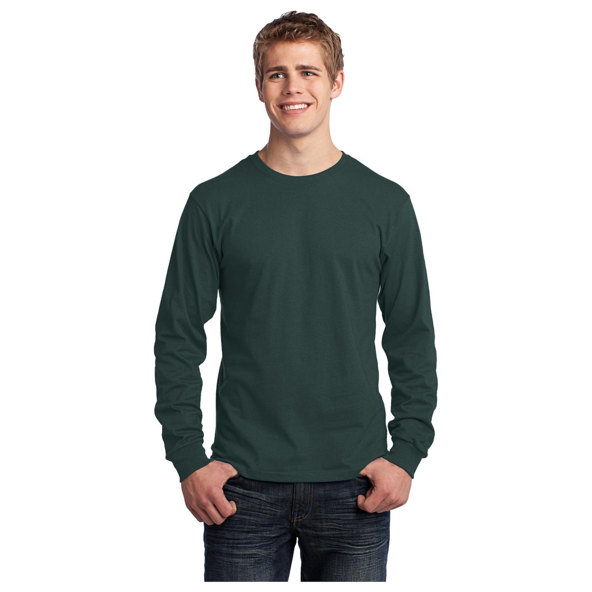 Port & Company ® - Long Sleeve Core Cotton Tee. PC54LS - Dark Green - Port & Company PC54LS T-Shirts Port & Company Dark Green S